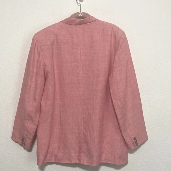 Clifford & Willis Vintage Pink Woven Linen Blazer Jacket - Picture 6 of 6